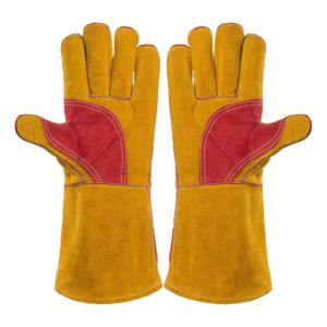Premium Quality Full Cowhide Split Leather <b>Fire</b> Line Welder Gloves Heavy Duty Industrial Heat Resistant Safety Gloves - Product Image 1
