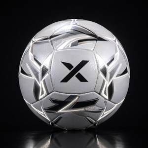 Ballon de football réfléchissant personnalisé X |   Blanc Noir Or |   Logo X |   Fabricant OEM ODM |   Design haut de gamme |   Qualité supérieure - Product Image 1
