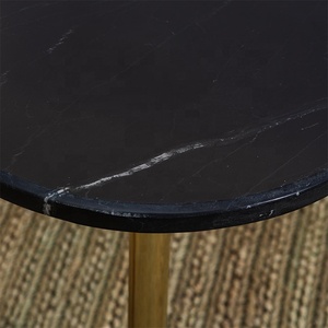 Table de chevet en marbre noir et laiton, moderne rond, fabriqué en inde, tout bureau, maison, Restaurant, Super marché, 2022 - Product Image 3