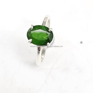 Anillo de declaración de Plata de Ley 925 hecho a mano con piedras preciosas de ónix verde natural para fiestas y bodas, regalo de aniversario para mujer - Product Image 5