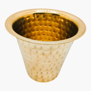 Dabara à café traditionnel en laiton, gravé à la main, design irrégulier, finition antique patinée, ensemble de 2 pièces, décoration d'intérieur YUVA - Product Image 5