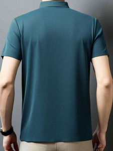 เสื้อยืดผู้ชายระบายอากาศได้ดีพร้อมปกพับได้ ลำลองเบาๆ สไตล์ธุรกิจสำหรับฤดูร้อน - Product Image 3