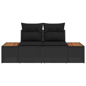 Canapé de jardin en polyrotin noir 184 x 62 x 85 cm - Product Image 2