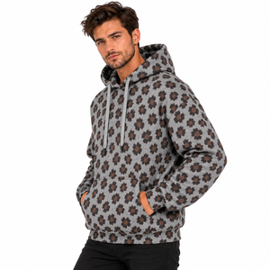 Vente en gros de sweats à capuche personnalisés pour hommes, imprimés léopard, en polaire, style streetwear - Product Image 5
