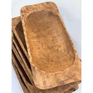 Décoration de cuisine rustique, bol à pâte et assiettes en bois faits à la main pour un service élégant - Product Image 3