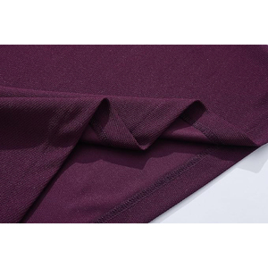 Polo piqué à manches courtes pour homme, couleur unie, coupe classique, boutonné, tricoté, décontracté, violet - Product Image 4