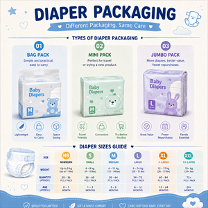 OEM Custom Printed Durable PE Film Stand Pouch Heat Seal Packaging for Baby Diapers Vietnam Disposable Supplier Ready for Export - Product Image 3