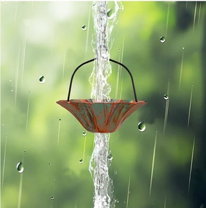 Cadena de lluvia de cobre antiguo con Diseño de copa acampanada ancha para un flujo de agua suave Acento de decoración de jardín al aire libre elegante - Product Image 1