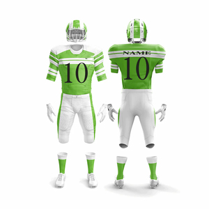 Custom American Football Uniform Set Yellow <b>White</b> Jersey Pants Helmet Gloves <b>Socks</b> for Adults <b>Men</b> Breathable Polyester - Product Image 2