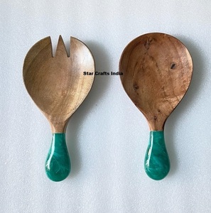Ensemble de saladiers en bois personnalisés, vente en gros, nouveau, manche long, logo personnalisé, écologique, passe au lave-vaisselle, pour la maison, la cuisine, les hôtels - Product Image 6