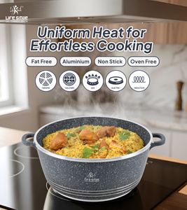 Ensemble complet d'ustensiles de cuisine antiadhésifs en granit avec couvercles, poignées de poêle amovibles, ensemble de cuisine pratique et luxueux - Product Image 6