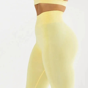 OEM <b>Cheap</b> Rate Women Yoga <b>Leggings</b> High Quality Solid Spandex/Polyester Breathable Custom Logo/Colors Top Trending Elastic Waist - Product Image 6
