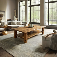 Table basse en bois artisanal écologique avec grain de bois naturel Table basse en bois artisanal Métal artisanal
