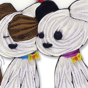 การ์ดควิลลิ่งคู่รักสุนัขแสนน่ารักสไตล์เวียดนาม ทำด้วยมือ พร้อมซองจดหมาย ปรับขนาดได้ พรีเมียม โรแมนติก เหมาะสำหรับความรักและมิตรภาพ - Product Image 2