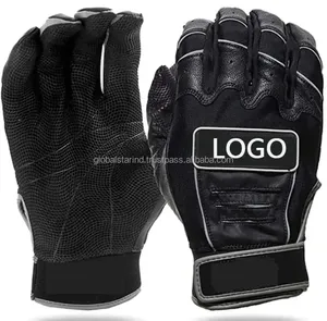 Vente en gros de gants de baseball et softball en cuir véritable avec paume Gants de frappeur pour jeunes adultes avec des échantillons gratuits - Product Image 5