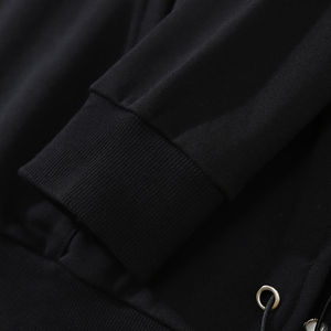 Sudadera con capucha de invierno para hombre, de alta calidad, con cremallera, corte regular, mezcla de algodón con lavado ácido, color personalizado, con pedrería y forro polar. - Product Image 5