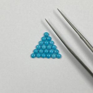 Cabujón con reverso plano turquesa de la Bella Durmiente Natural de 2mm forma redonda para la fabricación de joyas al por mayor fabricante de piedras preciosas sueltas - Product Image 4