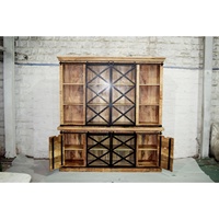 Buffet double modulaire multifonctionnel extensible en bois de manguier massif, fabriqué à la main, style classique européen, durable, pour salon
