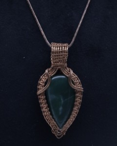 Collar con Colgante de Piedra de Ágata Natural Envuelto en Alambre de Cobre, Joyería Boho Hecha a Mano con Piedras Preciosas, Venta al Por Mayor - Product Image 5