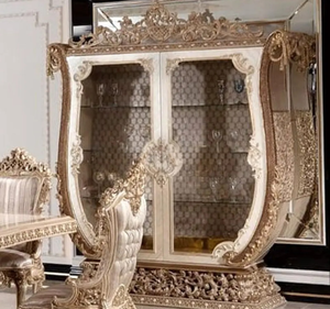 ชุดโต๊ะรับประทานอาหารไม้สักทรงสี่เหลี่ยมผืนผ้าสีทองหรูหราสไตล์ยุโรป พร้อมเฟอร์นิเจอร์แกะสลักสำหรับห้องรับประทานอาหาร ผลิตในอินโดนีเซีย - Product Image 6