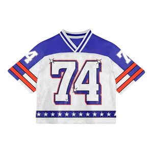 Camiseta de Fútbol Retro de Estilo Urbano con Logotipo Personalizado, Camiseta Deportiva Corta de Malla para Hombre, Talla Grande, Impresión por Sublimación - Product Image 2