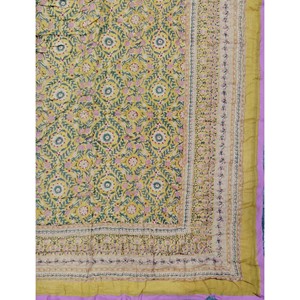 Couette double réversible en coton 100% imprimée à la main au motif floral, style vintage, écologique, pour la maison - Product Image 2