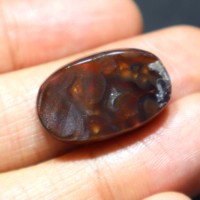 Cabochon en Agate de Feu Mexicaine Naturelle Druzy, Bijou Unique Fait Main en Agate de Feu, Cabochon en Agate de Feu Poli pour la Fabrication de Bijoux
