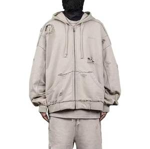 Sweat à capuche streetwear personnalisé 100% coton, coupe courte, 420 g/m², uni, coupe ample, DTG, délavé à l'acide, imperméable, hiver - Product Image 1