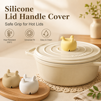 Lève-couvercle en silicone mignon, résistant à la chaleur et anti-débordement, outil de cuisine et de restaurant, pour ouvrir les casseroles à soupe, accessoire de cuisine