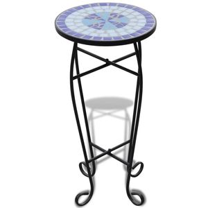 Blu e bianco mosaico tavolino elegante da giardino con tavola vegetale - Product Image 2