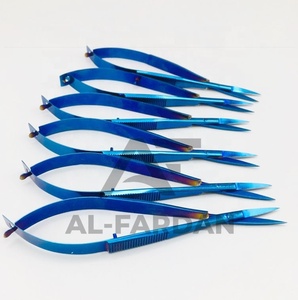 Ciseaux à sourcils bleus couleur plasma, à pointe droite et courbée, en acier inoxydable massif, ciseaux russes pour maquillage et cils - Product Image 6