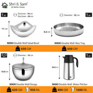 Nikki 78 PCS Juego de vajilla de acero inoxidable de doble pared para cenas de 6 personas - Product Image 6