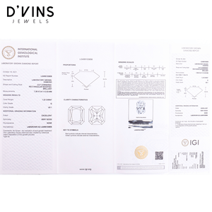 Diamante Cultivado en Laboratorio D'vins Jewels, Corte Radiante de Surat, 1.22 Quilates, Color G, VS1, Modelo CVD DJ 456 para Joyería - Product Image 6