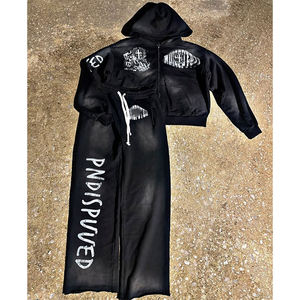 Conjunto Deportivo Oversize con Sudadera y Pantalones Acampanados, Estilo Urbano - Product Image 2
