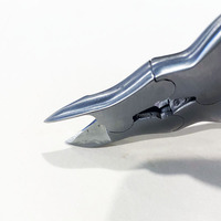 Pince à ongles professionnelle en acier pour pédicure, 5,5 pouces, à double action, pour ongles épais, courbée et large