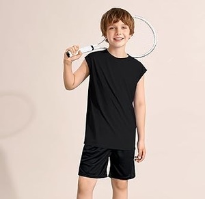 Wholesale Tank Top Crewneck Sleeveless Children's Kids Tops T-Shirts Undershirt Baby Tank Tops Singlets <b>Vests</b> - Product Image 3