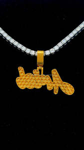 Bling VVS Moissanite Lettre Pendentif Hiphop Deux Tons Blanc Et Or Rose Plaqué Nom Glacé 925 Argent Pendentif Personnalisé - Product Image 2