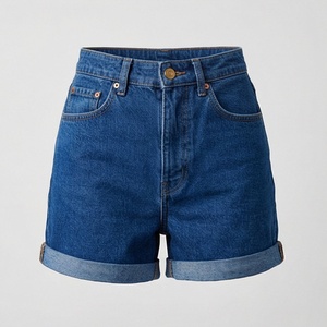 Shorts de Mezclilla para Mujer, Diseño Personalizado de Alta Calidad, Cintura Media, Corte Holgado Informal, Estilo Cargo con Bolsillos, a la Moda - Product Image 1