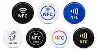 Étiquette NFC personnalisée en époxy, jeton RFID 13,56 MHz NTAG213, autocollant NFC rond étanche, vente en gros