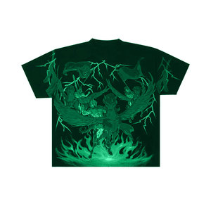 Camiseta Negra de Manga Corta para Hombre, Diseño con Estampado Digital en la Espalda, Estilo Urbano, Cuello Redondo, Corte Regular, Algodón Jersey, Transpirable - Product Image 6