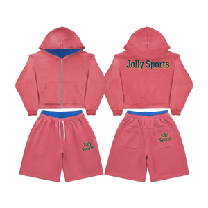 Conjunto de Sudadera con Capucha y Pantalones Cortos de Felpa de Algodón Premium de 320 GSM para Mujer, Talla Grande, Color Negro, con Logotipo Personalizado Serigrafiado - Product Image 6