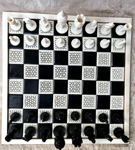 Juego de Ajedrez de Hueso Tallado a Mano en Blanco y Negro, Juego de Mesa Clásico Hecho a Mano de Lujo - Product Image 6