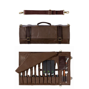 Sac de rangement portable en cuir PU fait main de qualité supérieure pour couteaux et outils, disponible en grande quantité, pour usage en cuisine, Inde - Product Image 1