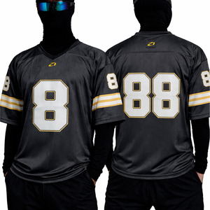 เสื้อฟุตบอลอเมริกันแบบสวมใส่สบาย ระบายอากาศได้ดี แขนสั้นทรงโอเวอร์ไซส์ สำหรับฤดูร้อน  รับสั่งทำชื่อและหมายเลข  ผลิตโดยผู้ผลิต - Product Image 2