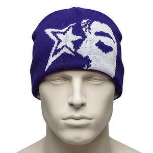 Customizable High Quality Unisex <b>Beanie</b> Hat 100% Cotton Fleece Breathable <b>Waterproof</b> 3D Embroidery Multi-Color Options Latest - Product Image 4
