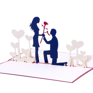 Wholesale Luxury Wedding Card, Elegant 3D Pop Up Card Wedding & Engagement Theme, <b>Handmade</b> 3D Greeting Card Wedding <b>Paper</b> Art - Product Image 3