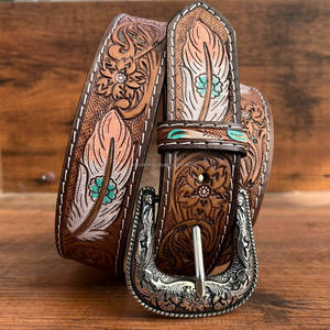 Cinturón de cuero artesanal de primera calidad para hombres y mujeres con hebilla de imagen Vintage Cinturón de piel de vaca genuino de lujo personalizado hecho a mano - Product Image 3