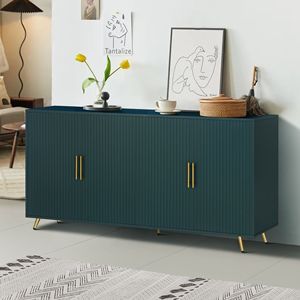 Mobile TV Blu Navy Regolabile con Armadietto Contenitore, Consolle TV in Legno per Soggiorno e Camera da Letto, Credenza - Categoria Prodotto - Product Image 1