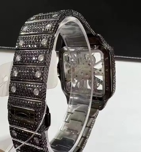 Montre mécanique carrée unisexe de luxe en acier inoxydable 42 mm avec cadran analogique en cristal saphir et fermoir pliant ajouré - Product Image 3