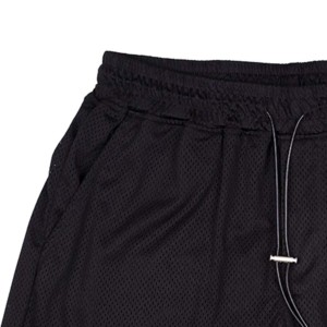 Shorts de sport décontractés pour hommes, en toile noire unie, taille élastique, respirants, écologiques, 100% coton, tendance - Product Image 2